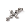 Brass Micro Pave Cubic Zirconia Pendants KK-P308-25P-2