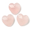 Natural Rose Quartz Faceted Heart Charms G-G123-01D-1