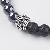 Natural Lava Rock Beads Stretch Bracelets X-BJEW-E326-04-2