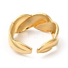Ion Plating(IP) 304 Stainless Steel Twist Rope Shape Open Cuff Ring for Women RJEW-E063-06G-3