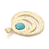 Synthetic Turquoise Big Pendants PALLOY-N179-63MG-2