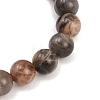 Natural Black Moonstone Round Beads Stretch Bracelets for Men Women BJEW-JB12396-4