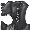 Natural Mixed Stone Horse Eye Dangle Earrings EJEW-JE06814-2