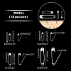 200Pcs 4 Styles Spray Painted Iron Safety Pins AJEW-AR0001-14-2