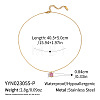 Square Cubic Zirconia Pendant Necklaces with 304 Stainless Steel Real 18K Gold Plated Cable Chains for Women DB6787-3-1