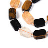 Natural Obsidian & Citrine & Tiger Eye Beads Strands G-N358-02A-05-4