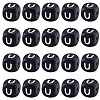 20Pcs Black Cube Letter Silicone Beads 12x12x12mm Square Dice Alphabet Beads with 2mm Hole Spacer Loose Letter Beads for Bracelet Necklace Jewelry Making JX433U-1