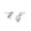 Brass 2-Loop Oval Spacer Bars with Clear Teardrop Cubic Zirconia Tassel KK-Z156-07P-2