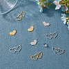 24Pcs 4 Styles Valentine's Day 304 Stainless Steel Connector Charms STAS-DC0011-68-5