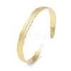 304 Stainless Steel Leaf Open Cuff Bangles for Women BJEW-C071-15G-1