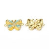 Brass Micro Pave Cubic Zirconia Connector Charms KK-E068-VB407-3-1