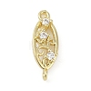 Brass Clear Cubic Zirconia Connector Charms KK-Z094-06G-01-1