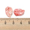 Synthetic Coral Dyed Leaf Charms CORA-Q034-02-01-3