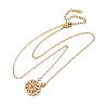 Clover 304 Stainless Steel Rhinestone Pendant Necklaces for Women NJEW-M107-03G-2