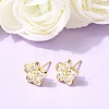 Valentine's Day Brass Micro Pave Clear Cubic Zirconia Stud Earrings EJEW-C186-22G-03-3