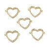 Brass Micro Pave Clear Cubic Zirconia Connector Charms KK-E068-VB374-3