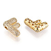 Brass Micro Pave Cubic Zirconia Pendants KK-N254-06G-F-2