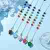 Chakra Synthetic & Natural Mixed Gemstone Pointed Dowsing Pendulums PALLOY-JF02608-01-2