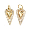 Brass Micro Pave Clear Cubic Zirconia Pendants KK-T085-16E-G-1