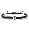 Flat Round with Letter Pattern Resin Beads Braided Bead Bracelets FS-WG43323-01-1
