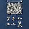 48Pcs 6 Styles Tibetan Style Alloy Pendant DIY-FS0005-72-7