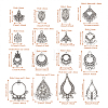 96Pcs 16 Style Tibetan Style Alloy Chandelier Component Links FIND-TA0002-58-3