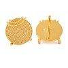 Brass Stud Earring Findings with Round Tray KK-G502-19B-G-2