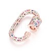 Brass Micro Pave Cubic Zirconia Screw Carabiner Lock Charms ZIRC-L085-08RG-2