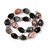Natural Rhodonite & Eagle Eye & Obsidian Beads Strands G-N358-04A-03-3