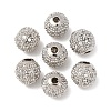 Round Brass Micro Pave Cubic Zirconia Beads ZIRC-N016-01P-8mm-4