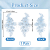 1Pair Flower Shape Polyester & Sequin Embroidery Cloth Iron On Patches DIY-CY0003-82A-2