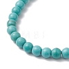 Synthetic Turquoise Cube & Round Beaded Stretch Bracelets BJEW-JB10807-07-4