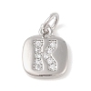 Rack Plating Brass Micro Pave CLear Cubic Zirconia Charms KK-E110-14P-K-1
