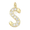 Brass Micro Pave Clear Cubic Zirconia Pendants KK-I476-01G-S-1