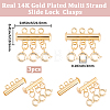 3Pcs 3 Holes Brass Slide Lock Clasps KK-BBC0027-60B-2
