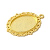 Tibetan Style Oval Alloy Pendant Cabochon Settings TIBEP-Q054-44G-RS-2