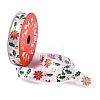 5 Yards Christmas Gold Stamping Polyester Printed Ribbon OCOR-A008-01G-2