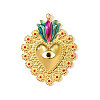 304 Stainless Steel Enamel Big Pendants STAS-OY003-10G-3
