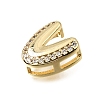 Brass Micro Pave Clear Cubic Zirconia Initial Spacer Bars KK-E802-34G-V-2