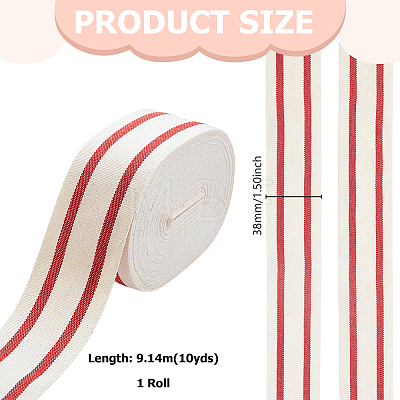 Polyester Stripe Ribbon OCOR-WH0109-368D-1