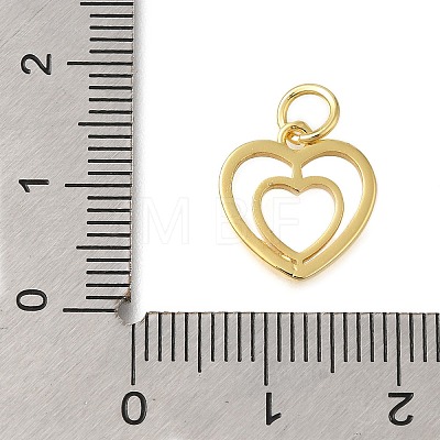 Heart Rack Plating Brass Charms KK-I716-21A-G-1