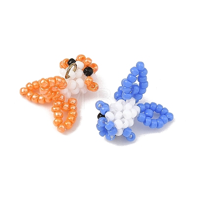 MIYUKI Round Glass Seed Beads Glass Pendants PALLOY-MZ01451-1