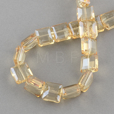 Electroplate Faceted Transparent Glass Beads Strands EGLA-S087-01-1