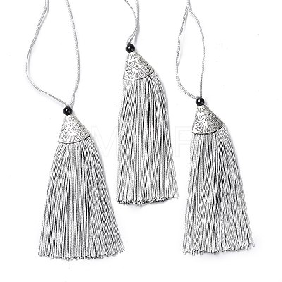 Nylon Tassels Big Pendant Decorations HJEW-G010-A12-1