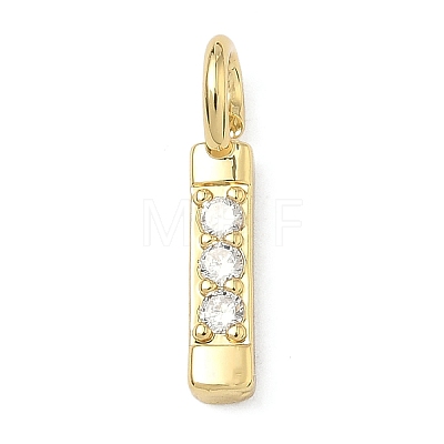 Brass Micro Pave Clear Cubic Zirconia Pendants KK-I476-01G-I-1