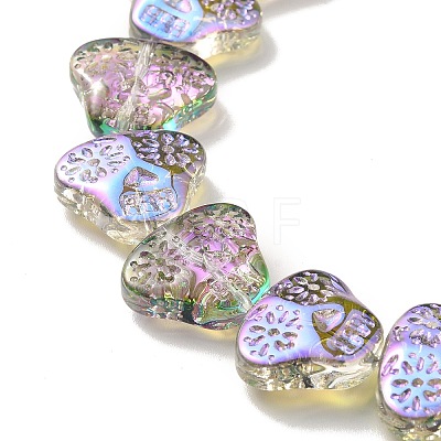 Transparent Electroplate Glass Beads Strands EGLA-F158-HR04-1