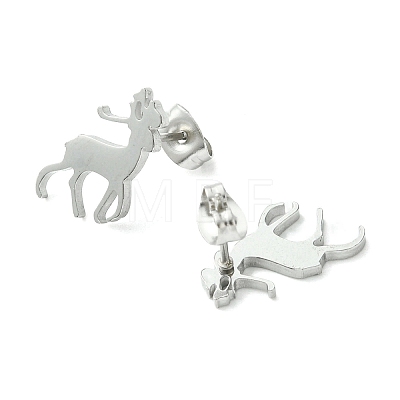Cute Little Animal Theme 304 Stainless Steel Stud Earrings EJEW-B041-03F-P-1