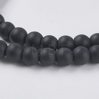 Synthetic Black Stone Beads Strands G-G508-6-1