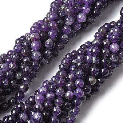 Natural Amethyst Beads Strands G-M445-8MM-01F-1