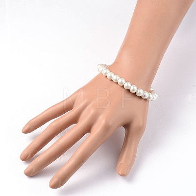 Trendy Glass Pearl Beaded Stretch Bracelets BJEW-PH00677-02-1